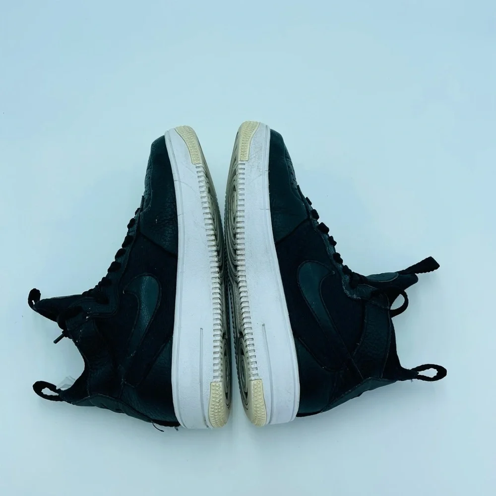Nike Air Force 1 Leather Black Sneakers High stop 6